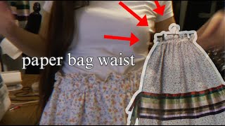 makin a paper bag waistband on a ribbon skirt | crafting with a cree