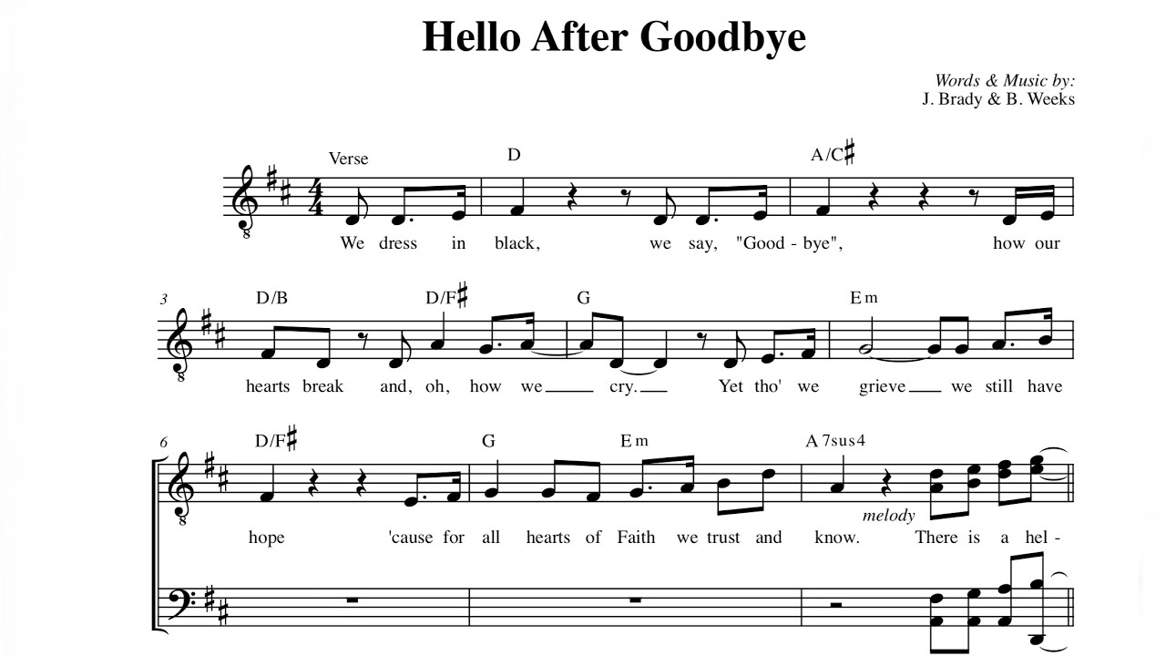 Hello After Goodbye [in D Major Key] - Accompaniment/Minus One ...