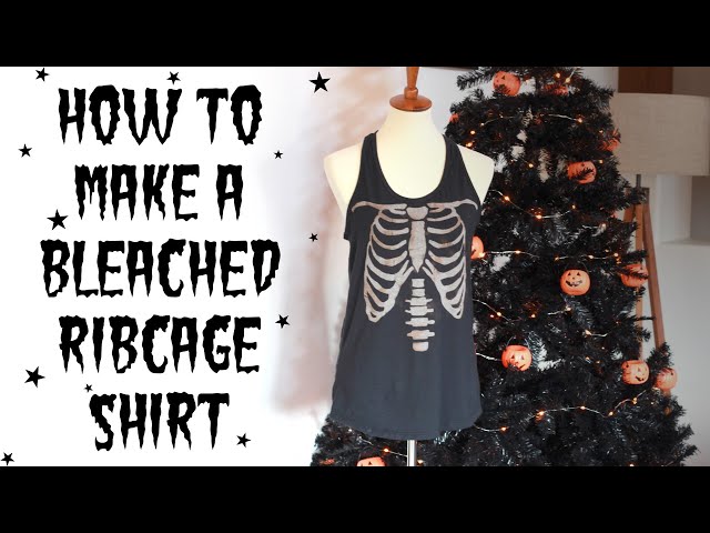 How to Stencil a Bleached Ribcage Shirt - DiY Halloween Tutorial - YouTube how-to-stencil-a-bleached-ribcage-shirt-diy-halloween-tutorial-youtube