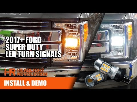 LED 전면 방향 지시등 전구 2017+ 포드 F250 F350 슈퍼 듀티 앰버 또는 스위치 백