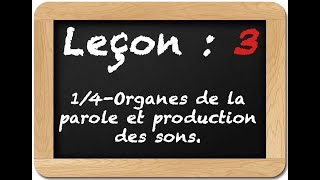 Leçon 3 : 1/4-Organes de la parole et production des sons.