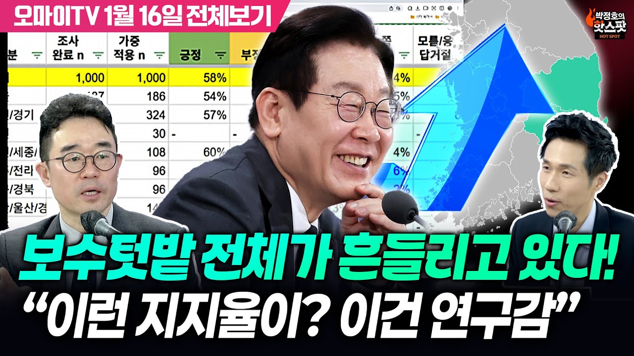 [박정호의 핫스팟] “긍정 61%? 이건 연구감” 김봉신도 놀란 PK 지지율(1월 16일 전체보기)