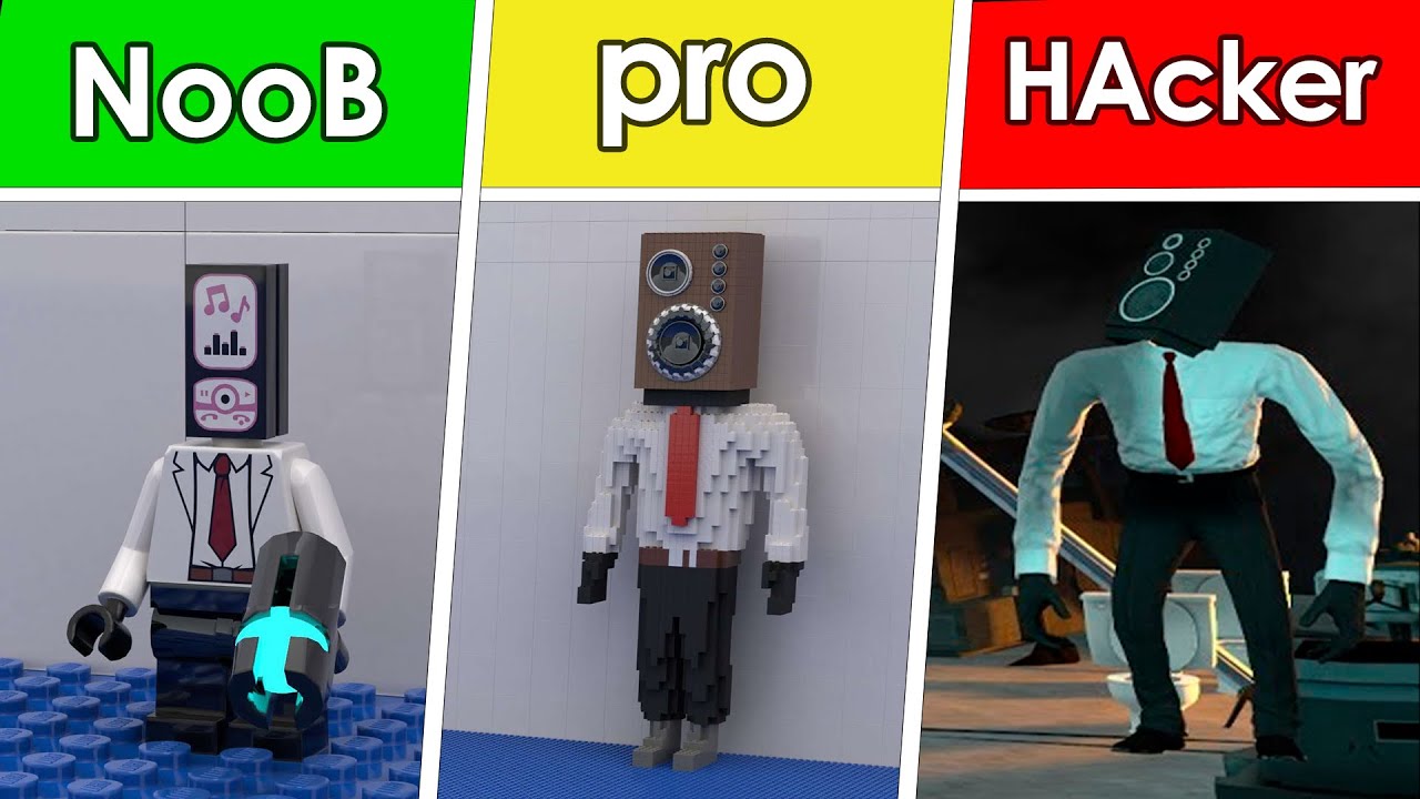 I built a LEGO NOOB from ROBLOX as noob/amator/pro 