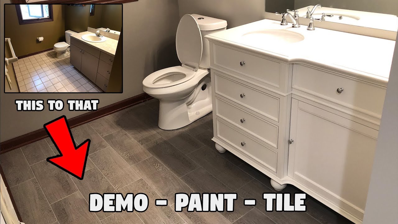 DIY BATHROOM REMODEL (complete 2019 makeover) - YouTube
