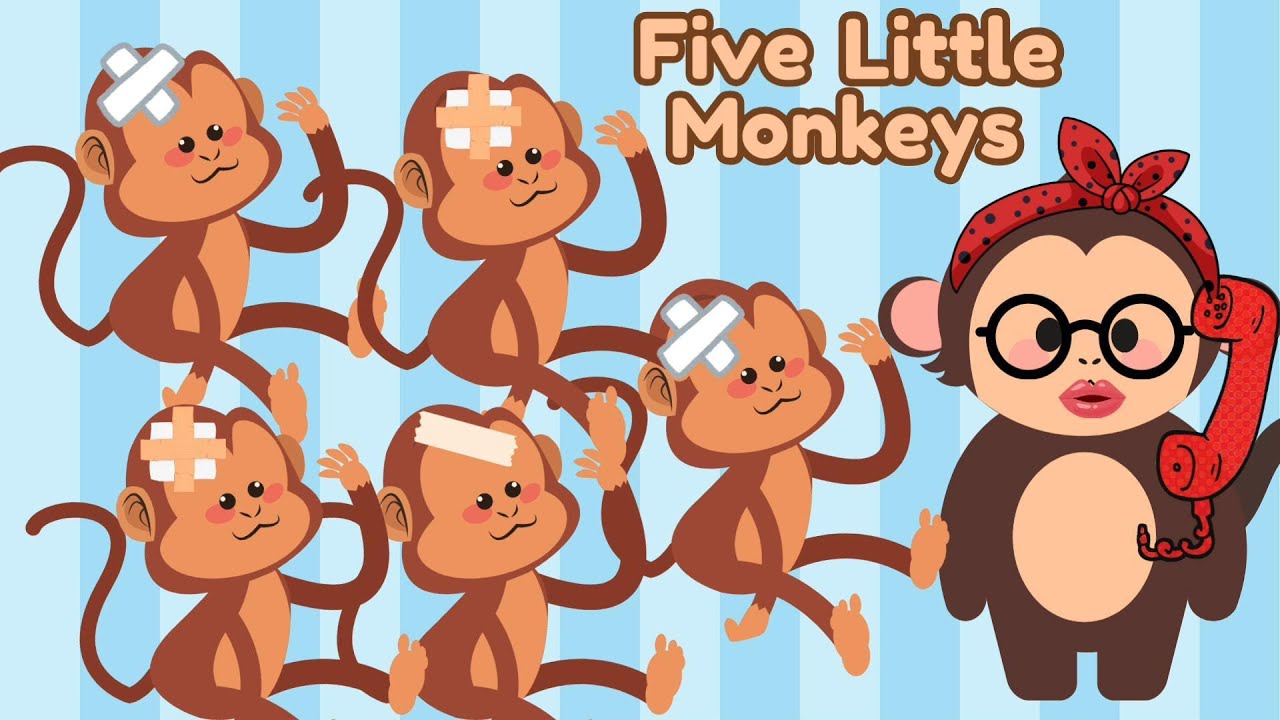 Five Little Monkeys | Nursery rhymes & Songs for Babies | Sing Along ...