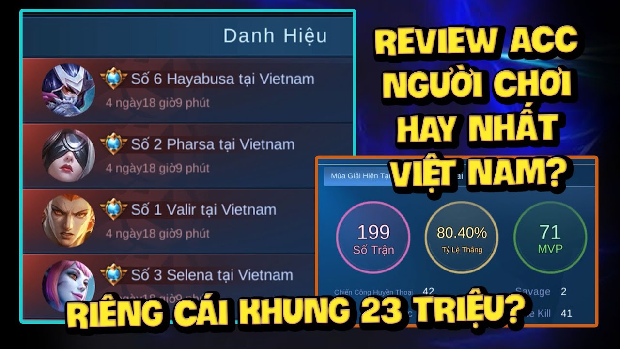 MLBB | Review Acc Người Chơi Giỏi Nhất Việt Nam? Riêng Cái Khung Đã 23,000,000 VNĐ | Tốp Mỡ Gaming