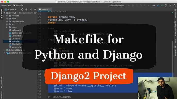 Using Makefile in Python and Django project