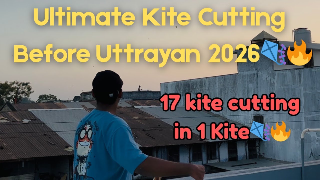 Ultimate Kite Cutting at Village before Uttrayan 2026🪁🔥| 17 kite cutting in 1 kite🪁🔥