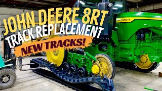 Learn how to replace tracks on a John Deere 8RT 370! (Best set of tracks I have ever installed!)