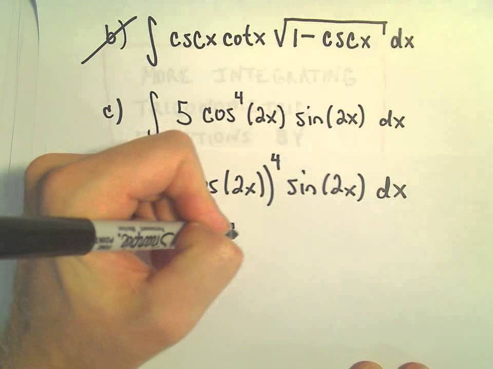 Calculus : U-substitution Involving Trigonometric Functions - Ex 4