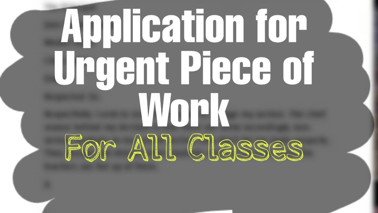 Write An Application TO The Principal For Urgent PiecE Of Work Write An Application TO The Principal For Urgent PiecE Of Work