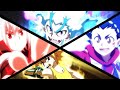 Valt vs shu vs lui vs free fanmade beyblade burst sparking