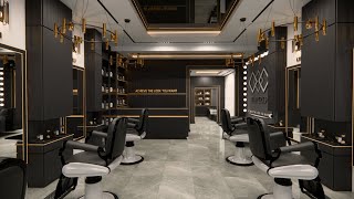 Modern barbershop interior design