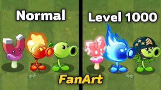 Plants from Level 1 to Max Level Fire Pea | Plants Vs Zombies 2