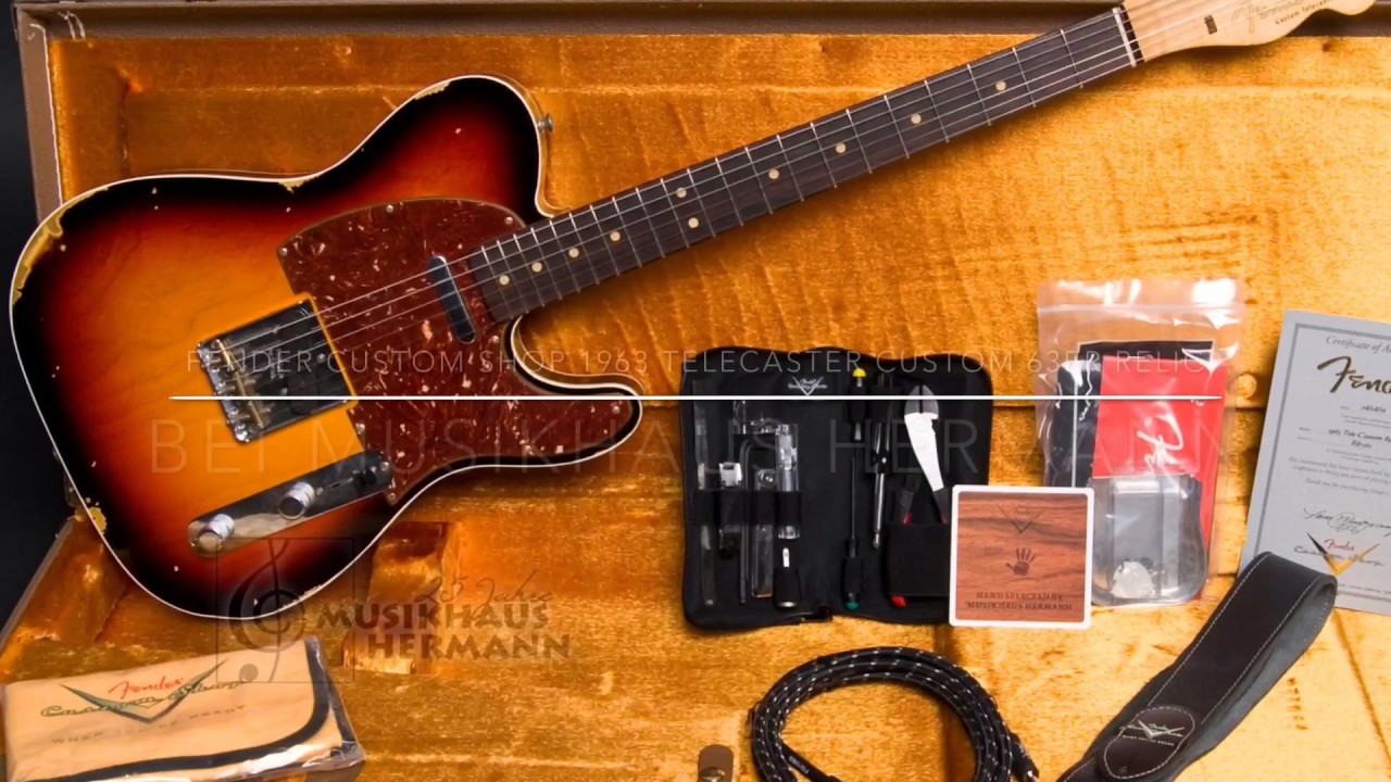 Fender Custom Shop 1963 Telecaster Custom 63er relic - Wide Sunburst