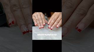 Aplicación de poli gel #cute #nails #shiningnails #nailart #nailtech #simplenails #manicure #naildes