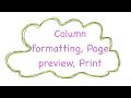 Column Formatting, Page Preview &amp; Print in OpenOffice Writer | Class 5 | @TechTuitionsByRohit