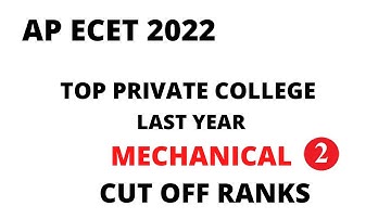 AP ECET 2022 | MECHANICAL LAST YEAR CUT OFF | Official data