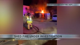 Investigation underway after crews put out two shed fires in midtown Tucson