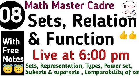 Sets, Relation & function for Math Master Cadre |Set theory | Chapter -02 | Master Cadre 2022 Punjab