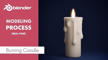 Burning Candle Modeling Process In Blender (Real-Time)