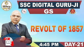 Revolt of 1857 | General Studies | SSC Digital Guru Ji | 4:45 pm