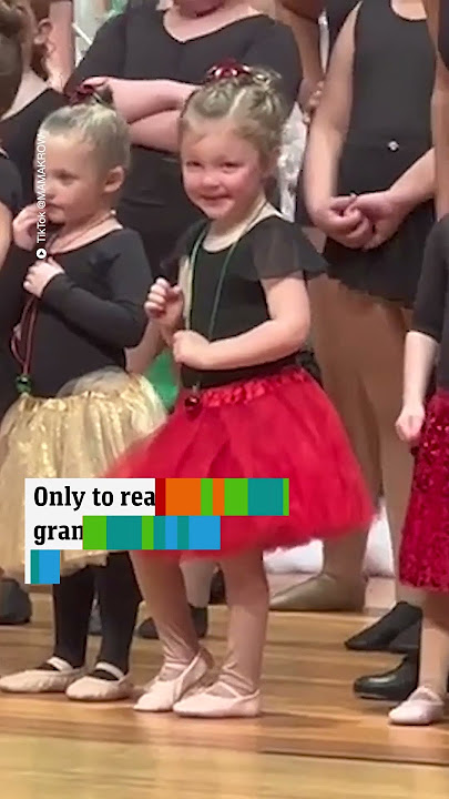 Moment toddler realises her family is in the crowd at dance concert