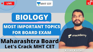 Unacademy MHT CET | Important Topics for Board Exam | Biology