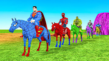Crazy Long Slide Game with Cow Elephant Gorilla Hippopotamus Tiger 3d Animal Game Funny 3d Animals