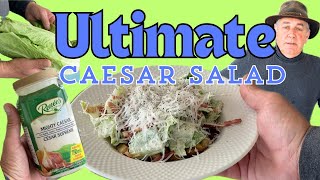Make the Ultimate Caesar Salad best ever excellent side with pizza (Recipe in Description)