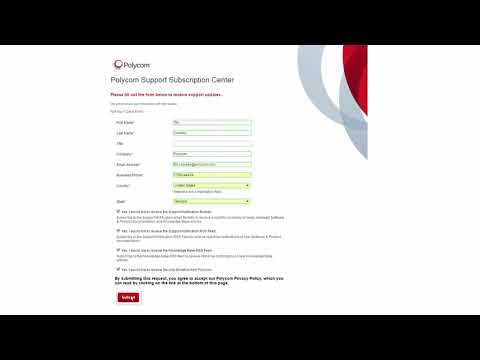 Registering for Polycom Security Bulletins
