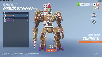 Unlocking The Gingerbread Bastion Bundle For 1 OverWatch Coin In OverWatch 2