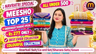 ✨Meesho Haul Under 500✨TOP 25 Navratri Special Embroidery/Sequence Work Kurta Dupatta Sets #meesho  screenshot 5