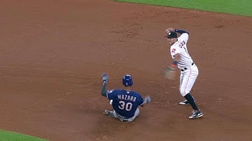 TEX@HOU: Peacock induces a 4-6-3 double play