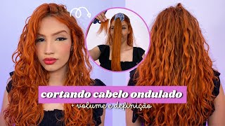 COMO CORTO MEU CABELO ONDULADO SOZINHA! + DEFINIÇÃO E VOLUME