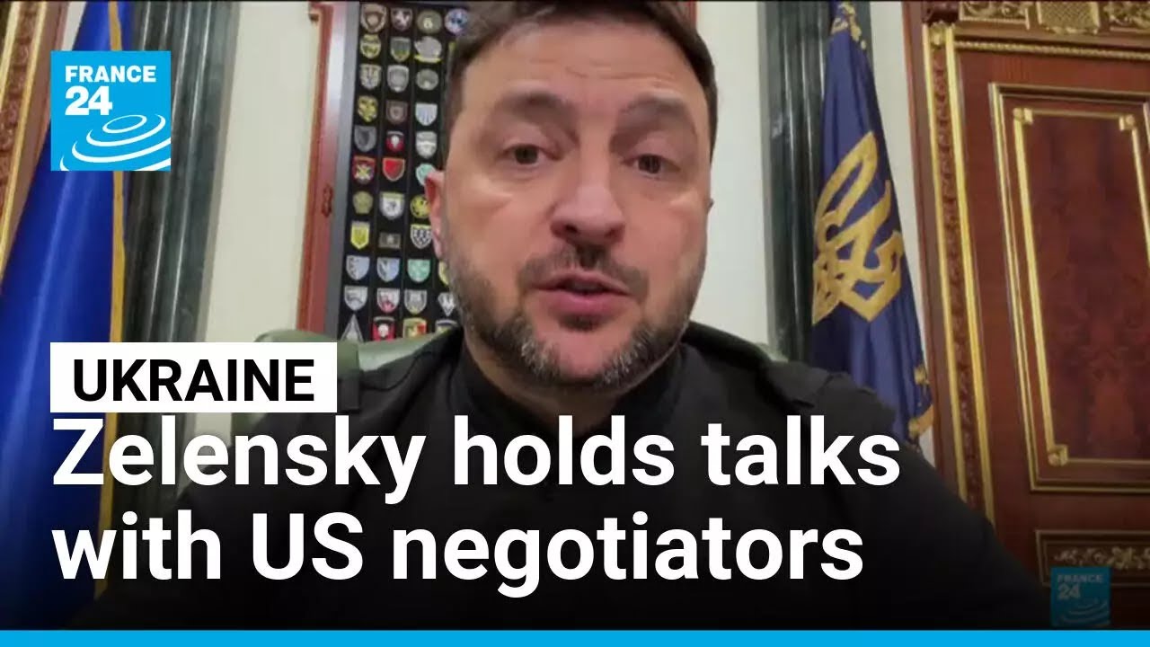 Zelensky holds talks with US negotiators, as fighting continues on the Ukrainian ground