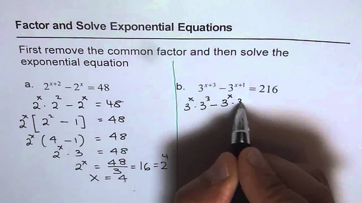 13 Factor and Solve Exponential Equations - EDEXCEL - GCSE - SAT