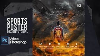 Adobe Photoshop Tutorial l Sports Poster Design l Messi Fantasy screenshot 5