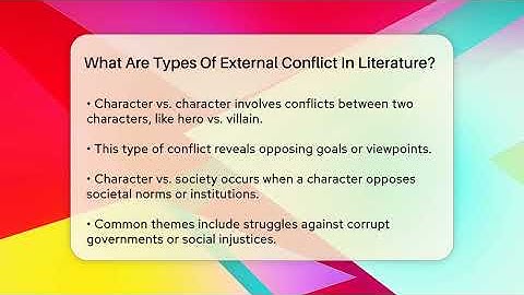 What Are Types Of External Conflict In Literature? - Tales And Texts