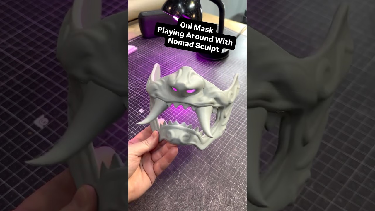 Simple Samurai Oni Mask Free stl - Nomad Sculpt #samurai #onimask #cosplaymask