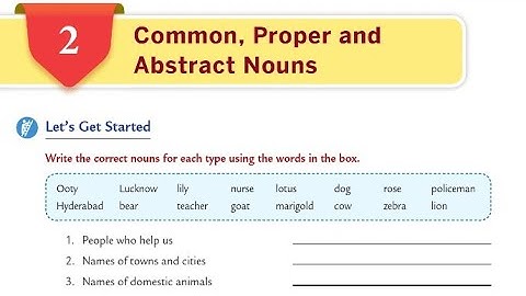 Common, Proper and Abstract Nouns | Ch-02 | Collins English grammar and composition book