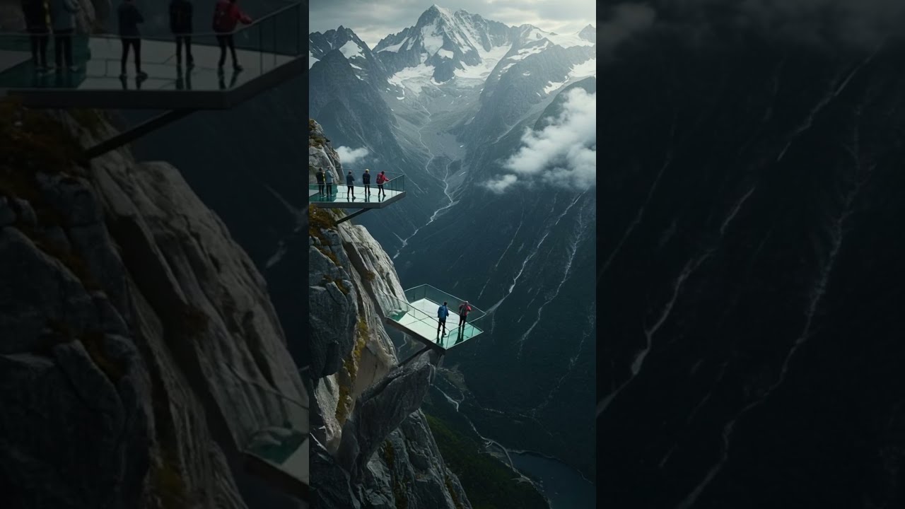 Terrifying Moment Cliffside Walkway Collapses With Tourists On It