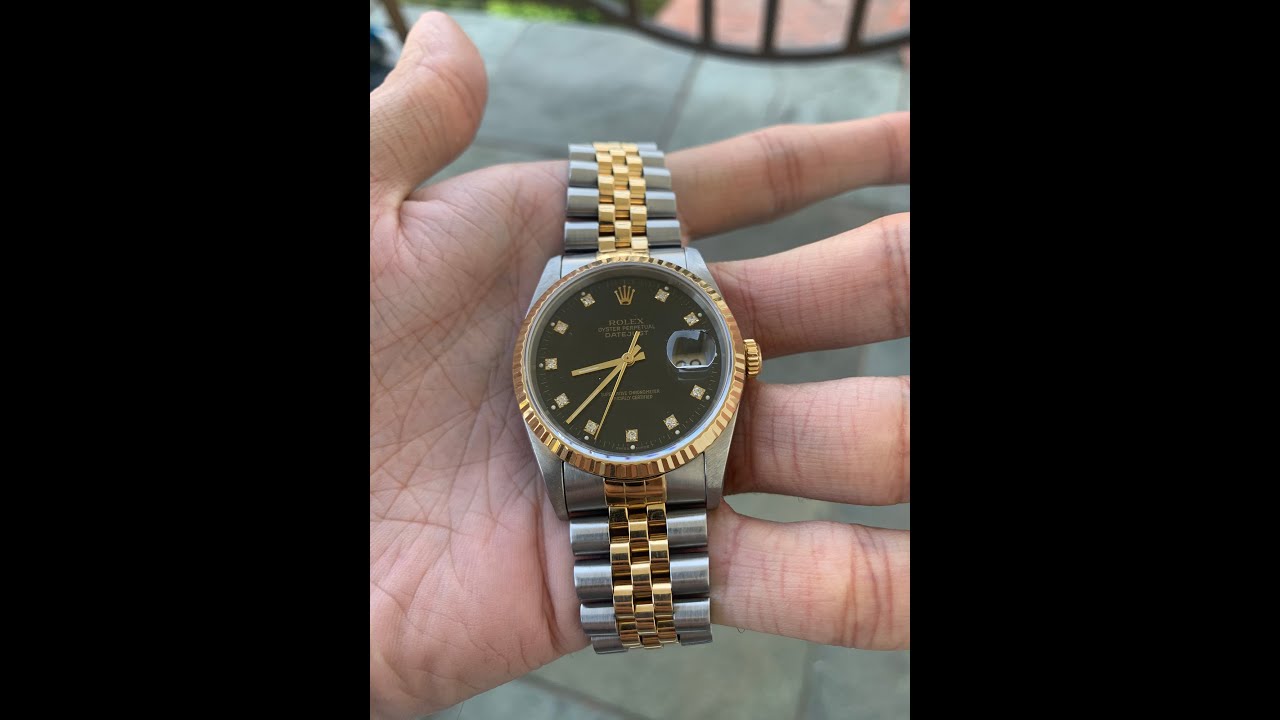 Rolex Datejust Black Diamond Dial, What A Beauty . 16233