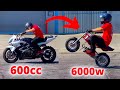 600cc vs 6000w stunt bike  bikers try my tuned razor rsf