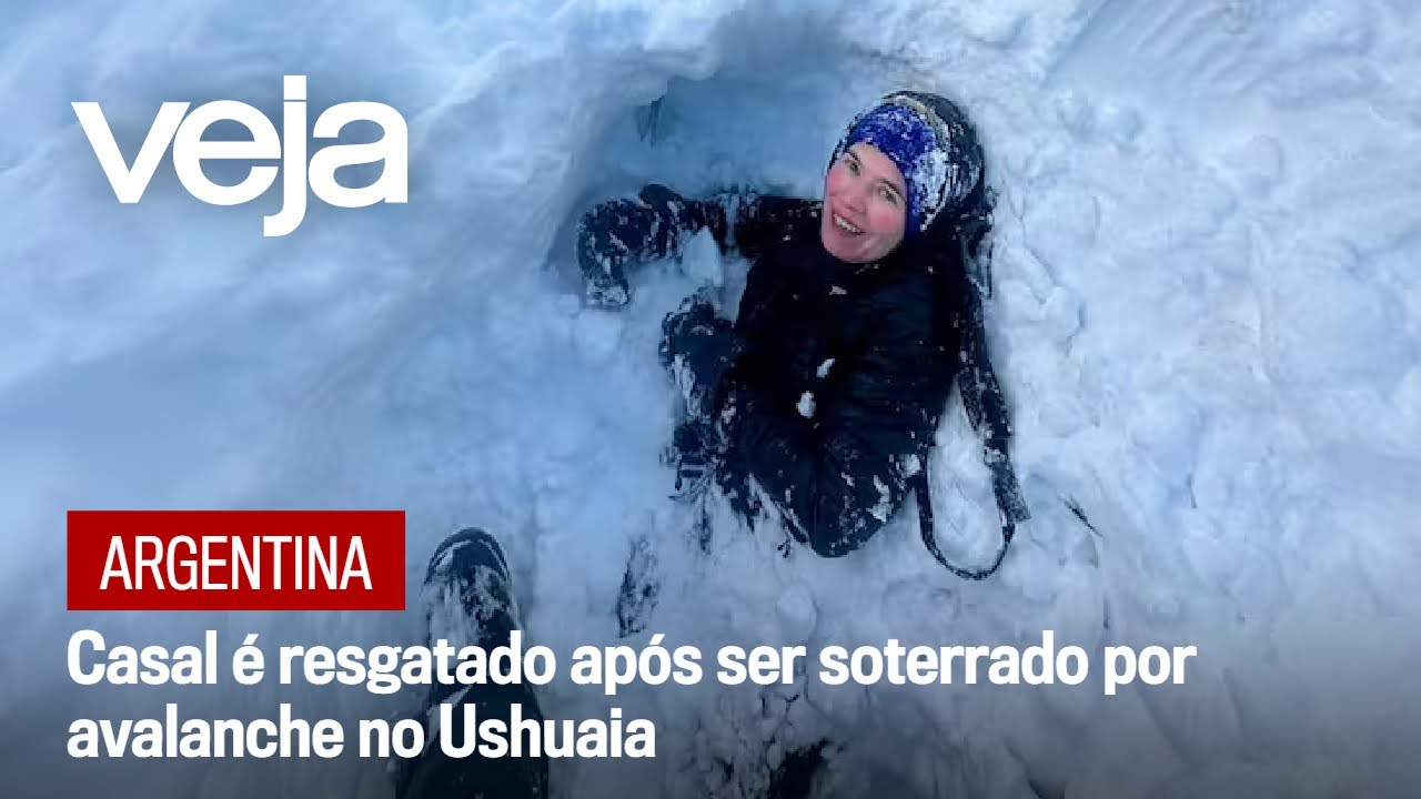 Casal é resgatado após ser soterrado por avalanche na Argentina - YouTube