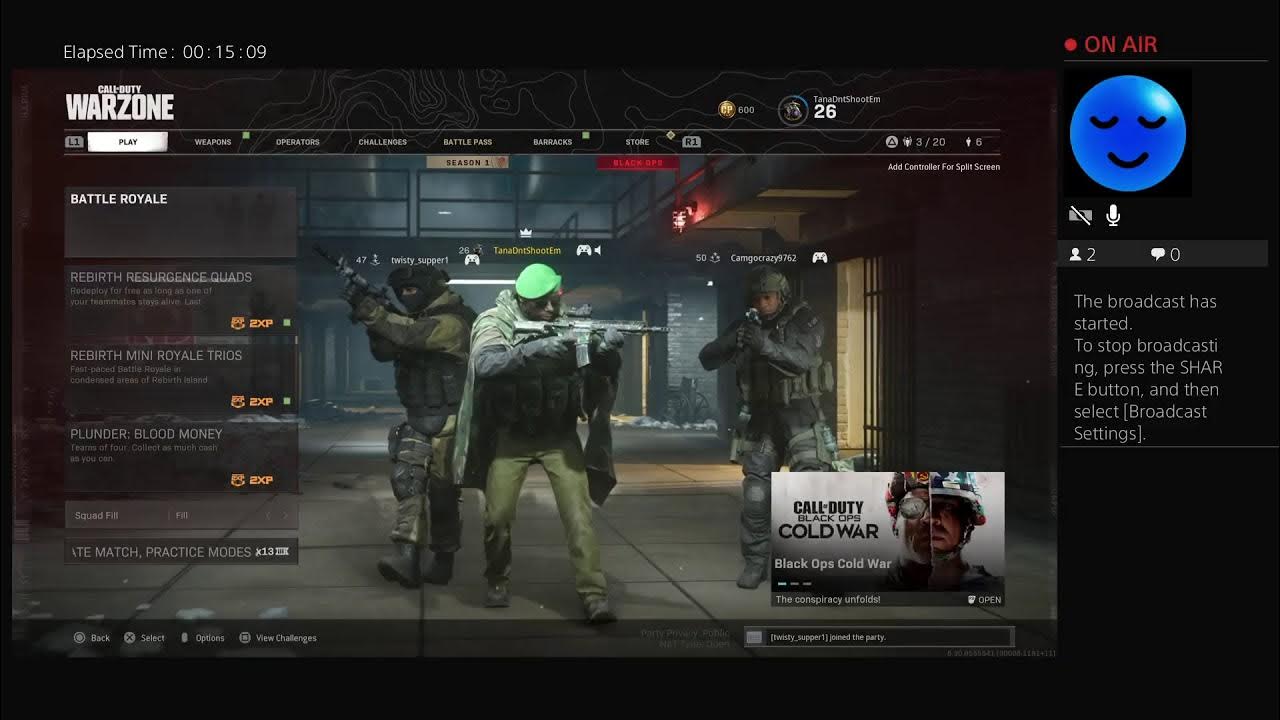 Warzone tune in YouTube