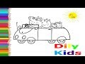 PEPPA PIG. Coloring Book Pages Rainbow Car Kids Fun Art Learning