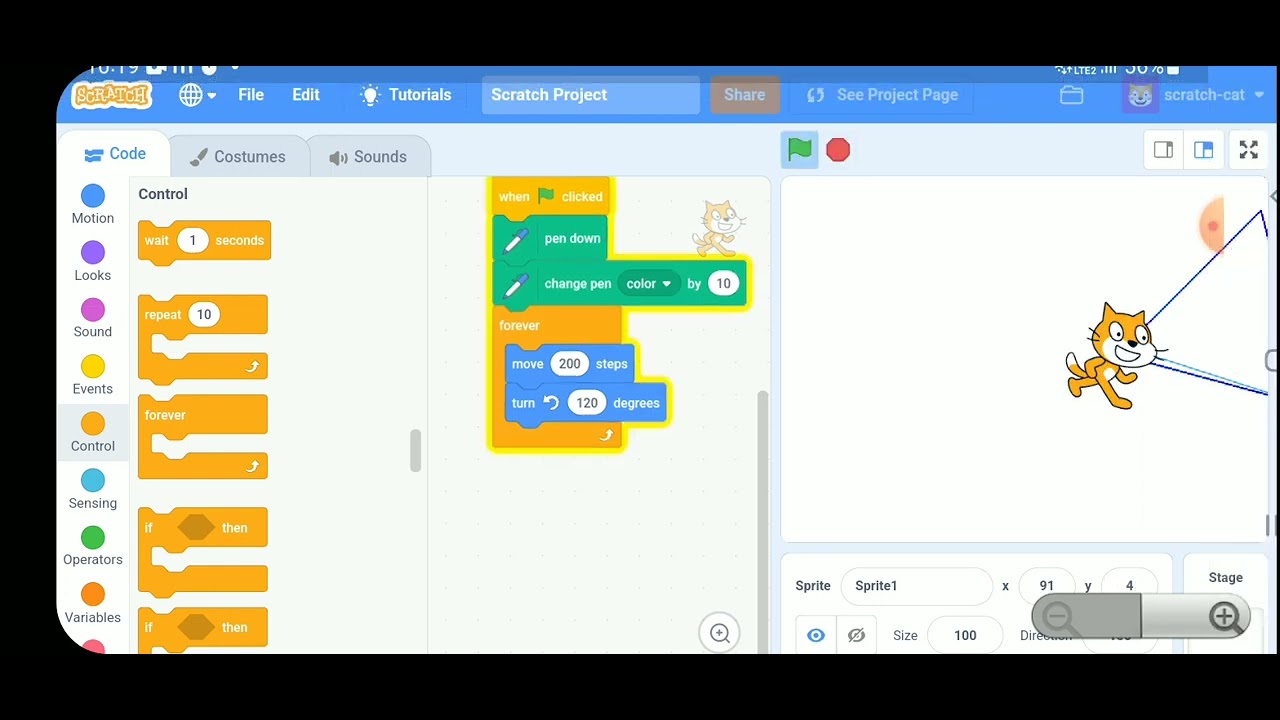 how to make triangle 🔽 in scratch - YouTube