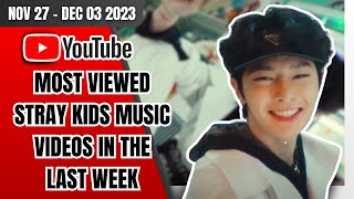 [TOP 20] MOST VIEWED STRAY KIDS MUSIC VIDEOS ON YOUTUBE IN THE LAST WEEK | NOV 27 – DEC 03 2023