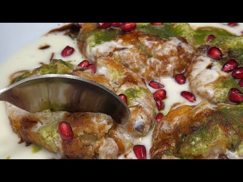 Crispy Aloo Tikki Chaat & Mirchi Vada ASMR Cooking #asmr #crunchytreats #food #cooking #streetfood